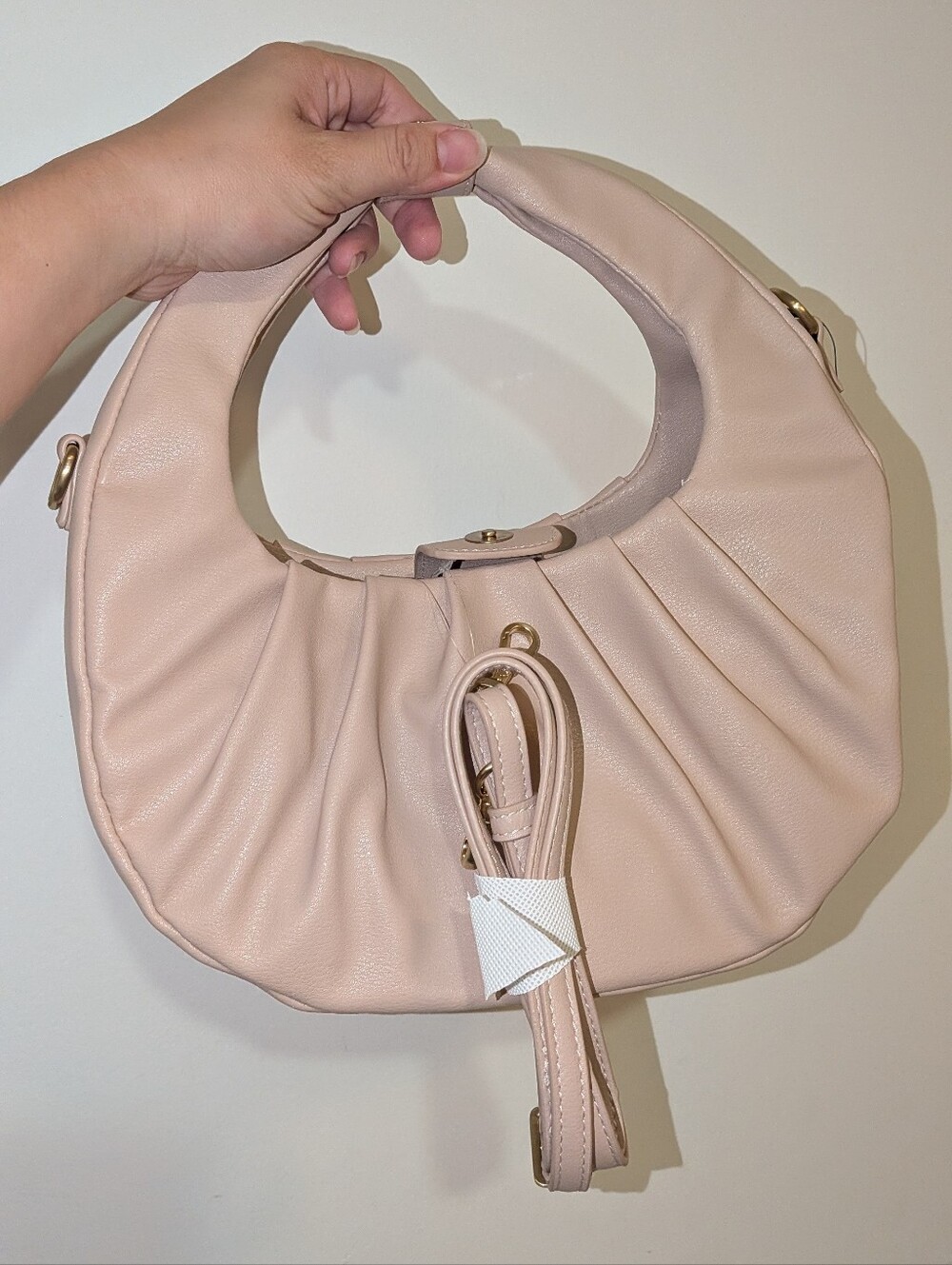 New Scoop Crescent Dusty Pink Crossbody Tote Bag